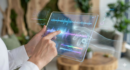 La siguiente imagen ilustra conceptualmente la intersección entre la intervención humana y el análisis de datos en la salud mental moderna, representando la necesidad de un equilibrio ético entre ambas esferas.